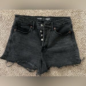 Old Navy Charcoal Higher High-Rise “SKY-HI-A-LINE” Denim Shorts